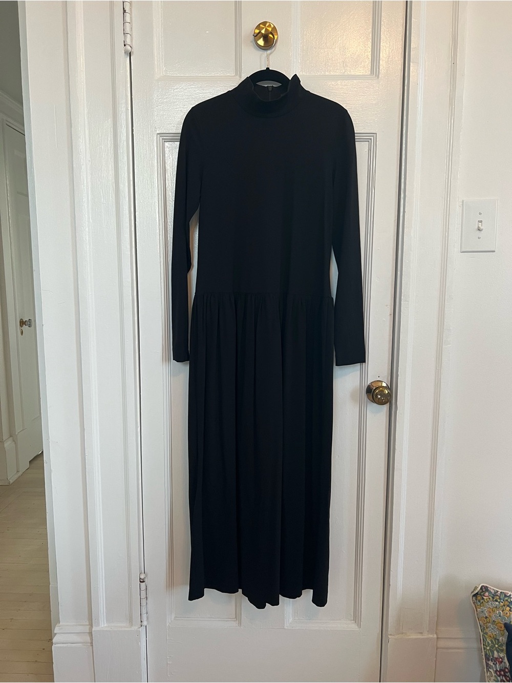 COS | Black Long-Sleeve Mock Neck Maxi Dress